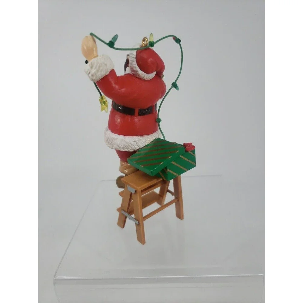 Coca Cola Trim A Tree Collection 1965 Santa Decorating Lights Ornament 1993 VTG